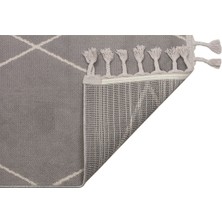 Eko Halı Urban URB 02 GREY WHITE Etnik Desenlere Sahip Hav Toz Vermez Yumuşak Dokulu Modern Halı