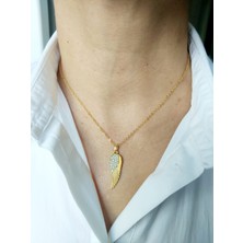 Devi Fashion Zirkon Taşlı Altın Kaplama Melek Kanadı Kolye