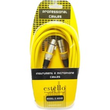 Estello E4004B Erkek-XLR Dişi PVC Ara Kablo 6 mt