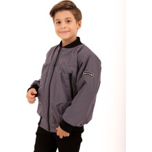 Armalı Erkek Çocuk Bomber Ceket Antrasit