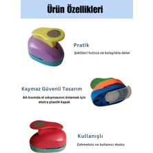 Yuvarlak Kağıt Delgeç - Kart, Dıy ve El Işi Projeleri Için Delgeç, Karışık Renk - 2.54 Cm, 1 Adet