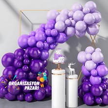 Balon Seti Makaron Lila-Mor-Lila 100 Lü Balon Zinciri Seti