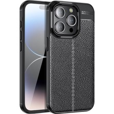Teleplus iPhone 15 Pro Max Kılıf Korumalı Firo Deri Dokulu Silikon