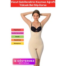 2 Beden Incelten Askılı Toparlayıcı Sıkılaştırıcı Vücut Şekillendiren Kadın Fermuarlı Tam Boy Korse