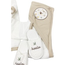 Zıpır Koala Bebek Bornoz Set 4lü Bej