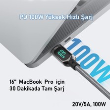 SooPii S10CC PD 100W LED Ekranlı Type-C To Type-C Data Şarj Kablosu