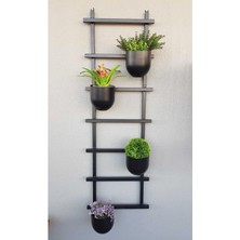 Garten Zink Metal Balkon Duvar Saksılığı Dekoratif Çiçeklik Siyah