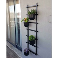 Garten Zink Metal Balkon Duvar Saksılığı Dekoratif Çiçeklik Siyah