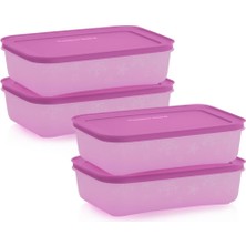 Tupperware Alaska Buzdolabı Saklama Kabı Yatay Mor ( 4 x 1 Lt )