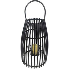 Garten Zink Metal Dekoratif Boru Fener Mumluk Siyah