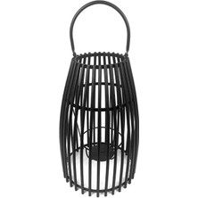 Garten Zink Metal Dekoratif Boru Fener Mumluk Siyah