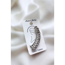 Petek Aksesuar Şerit Full Taşlı Earcuff Küpe  Sol Kulak 5 Cm.