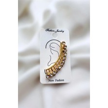 Petek Aksesuar Şerit Full Taşlı Earcuff Küpe  Sol Kulak 5 Cm.