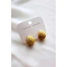 Petek Aksesuar Kum Desenli Gold Küpe 2 Cm.
