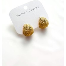 Petek Aksesuar Kum Desesnli Gold Küpe 2 Cm.