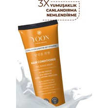 Yoon Vegan Tuzsuz Şampuan 250ML & Saç Bakım Kremi 200ML Sülfatsız, Kolajen ve Biotinli 2'li Besleyici Set