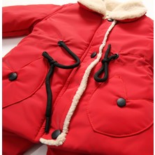 Kız Bebek Içi ve Yakası Kürklü Nova Çocuk Mont Kırmızı AVM2300