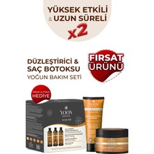 Yoon 3'lü Uzun Süren Düzleştirici & Saç Botoxu Kiti Tuzsuz Şampuan 250ML Saç Maskesi 250ML Saç Bakım Seti