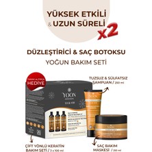 Yoon 3'lü Uzun Süren Düzleştirici & Saç Botoxu Kiti Tuzsuz Şampuan 250ML Saç Maskesi 250ML Saç Bakım Seti