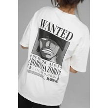 Anime One Piece Zoro Wanted Ön Arka Baskılı T-Shirt