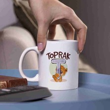 T Harfi Sevimli Ayıcık Kişiye Özel Kupa Bardak