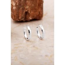 Sümer Telkari 17 mm Parlak Gümüş Halka Küpe 7051