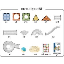 Learning Fun Manyetik Stem Oyuncak 91 Parça - Diamond Marble Run Set Magic Magnetic Blocks