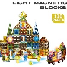 Learning Fun Işıklı Manyetik Stem Oyuncak 110 Parça Light Diamond Magic Magnetic Blocks