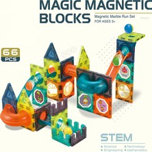 Learning Fun Manyetik Stem Oyuncak 66 Parça - Marble Run Set Magic Magnetic Blocks