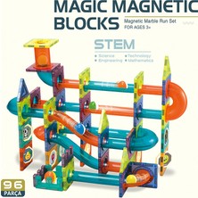 Learning Fun Manyetik Stem Oyuncak 96 Parça - Marble Run Set Magic Magnetic Blocks