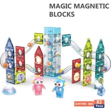 Learning Fun Manyetik Stem Oyuncak Bloklar Seti 82 Parça Elektrikli Işıklı Magic Magnetic Blocks