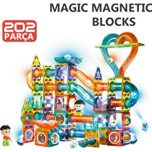 Learning Fun Manyetik Stem Oyuncak 202 Parça - Işıklı Marble Run Set Magic Magnetic Blocks