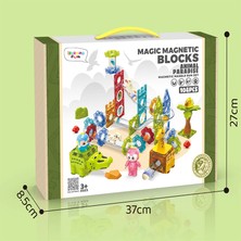 Learning Fun Manyetik Stem Oyuncak 104 Parça - Marble Run Set Magic Magnetic Blocks Animal Paradise