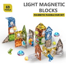 Learning Fun Manyetik Stem Oyuncak 69 Parça - Işıklı Marble Run Set Magic Magnetic Blocks