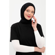 İhvan Online Düz Dikişsiz Pratik Likralı Tesettür Penye Namaz Kolluğu Beyaz