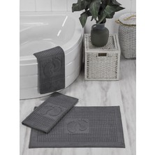 İhvan Online 3'lü Banyo ve Abdest Su Emici Ayak Havlusu Paspası Seti Gri