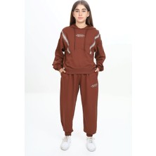 Haykids Kız Çocuk Iki Ip Kumaş Tiktak Şerit Kapüşonlu Eşofman Takımı