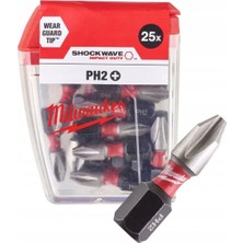 Milwaukee Bits Uç Matkap Ucu Tornavida Ucu Vidalama Ucu PH2-25MM T4932430853 - 25 Adet