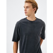 Koton Basic Tişört Yıkamalı Bisiklet Yaka Kısa Kollu Pamuklu