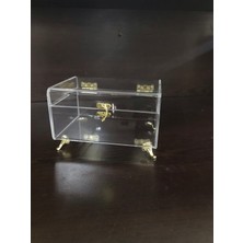 Pleksi Aksesuar Dekoratif  Gold Mini Çeyiz Sandığı