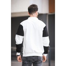 Yaounde Çift Renkli Yarım Fermuarlı Yakalı Erkek Sweatshirt