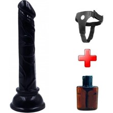 Vomentrend 13 cm Belden Bağlamalı Testissiz Vantuzlu Realistik Zenci Penis Dildo