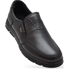 TAB1645-S Kışlık Tam Ortopedik Taban %100 Hakiki Deri Bağcıksız Erkek Ayakkabı Kauçuk Kaymaz Taban