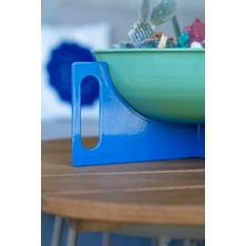 Yeşil & Mavi Metal Büyük Dekoratif Çok Amaçlı Kase - Ayaklı Saksı - Handlepot Large