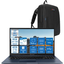 Asus Vivobook 15 X1504VA Intel Core I7 1355U 24GB 2tb SSD Intel Iris Xᵉ Graphics 15.6'' Fhd Windows 11 Pro Taşınabilir Bilgisayar NJ426WP09 + Zettaçanta