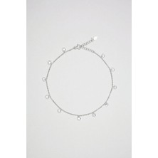 So CHIC Sallantılı Taşlı 18 Ayar Beyaz Altın Kaplama 24 Cm Gümüş Hal Hal