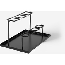 Rarart Geometrik Siyah Metal Organizer - Kalem & Fırça Düzenleyici - Carre