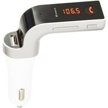 Carg7 Bluetooth Araç Fm Transmitter USB Girişli Beyaz Android Ios Cihazlar Uyumlu+Aux Kablo