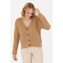 U.S. Polo Assn. Kadın Kum Melanj Hırka (Triko) 50269493-VR123