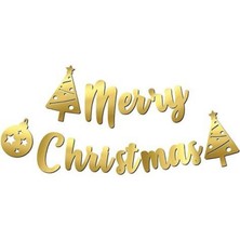 Merry Christmas Kaligrafi Banner Gold